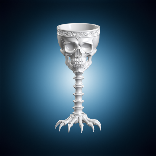 Ornamental Bone Goblet 3D Print Model