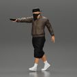 3DG-0001.jpg gangster homie in mask walking and holding gun sideways