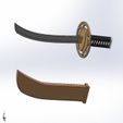 Katana-sword-(5).jpg Weapon Katana Sword OBJ STL FBX 3d model Design in Solidworks 3D model