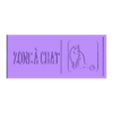 ZONE A CHAT.stl sign for house animals cat