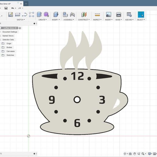3D model.JPG Download free STL file Kitchen clock "Coffee time" • 3D printing model, TanyaAkinora