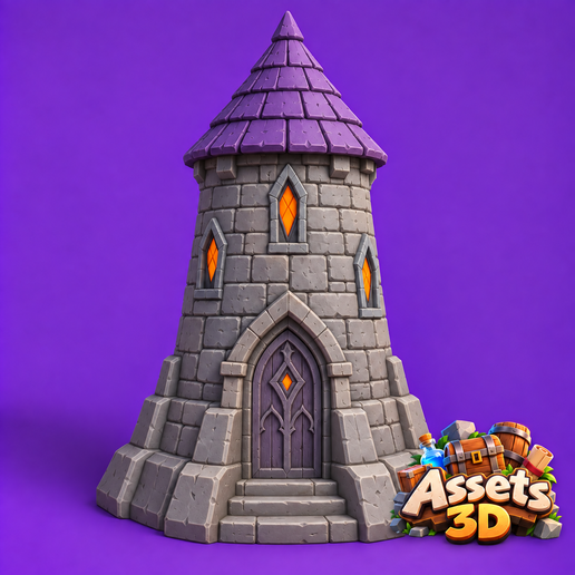 Haunted Tower — Support-Free Chibi Halloween Collectible STL