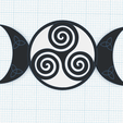 celtic-knot-triple-goddess.png STL file Triple Goddess Knot, Neo paganism symbol, Triquetra symbol, Holy Trinity or triskelion, Celtic Knot symbol of Eternity, Trinity symbol keychain, spiritual wall art decor, fridge magnet, pendant, keychain, phase of the Moon, stages, life cycle・Model to download and 3D print, Allexxe
