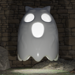 ghost-textured-2-render.png Datei STL Böser Geist (mit/ohne Muster)・Design für 3D-Drucker zum herunterladen