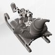 Wireframe-High-MS-51.jpg Christmas Sleigh with Melted Flexi Snowman.Print-in-place. (No Supports and no Rafts)