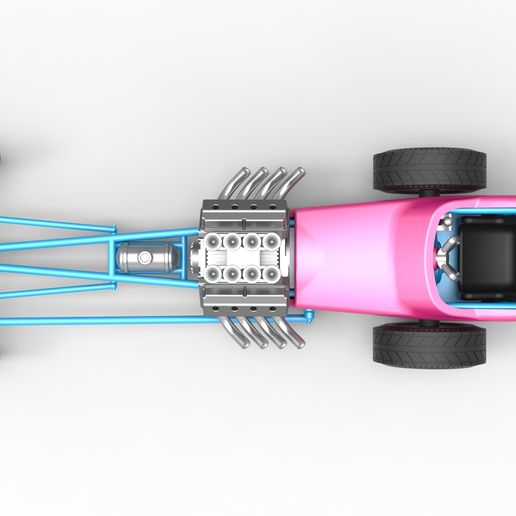 10.jpg Diecast Front engine old school dragster with shell Version 5 Scale 1:25