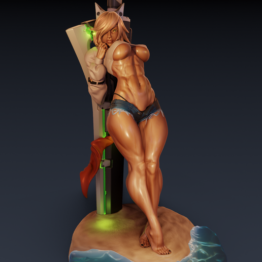 Beach Ramlethal figure 3D model preview