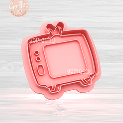 1.1903.png TV RETRO Cutter with Stamp / Cookie Cutter
