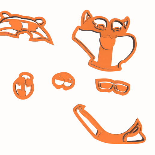 Cortador Modulado Rosto Tigrinho 3D model