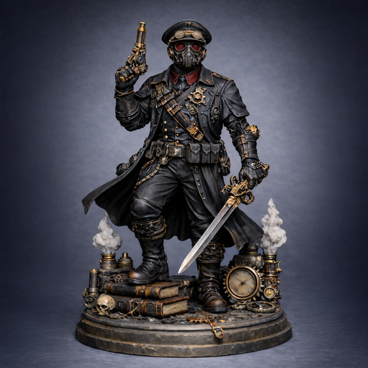 Karl - Steampunk Officer Figure | 3D Print STL