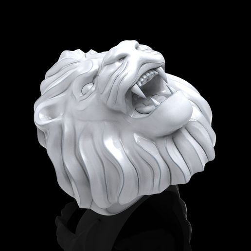 untitled.50.jpg Бесплатный STL файл Lion ring man ring jewelry・3D-печатная модель для загрузки, Cadagency