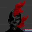 Ghost_Rider_helmet_3d_print_model-02.jpg Ghost Rider Mask - Marvel Comic Helmet Cosplay Halloween