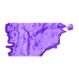chubut.stl argentina with relief and division by provinces