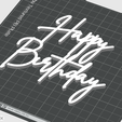 Happy-birthday-2.png Cake topper cumpleaños feliz 4 variantes diferentes - impresión 3D y archivos láser - DXF, AI, STL