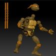 ScreenShot595.jpg Michelangelo TMNT 6" Action Figure for 3d printing.