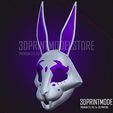 Neon_White_Neon_Violet_Mask_3D_Print_Model_STL_File_06.jpg Neon White Cosplay Mask - Neon Violet - Japanese Kitsune