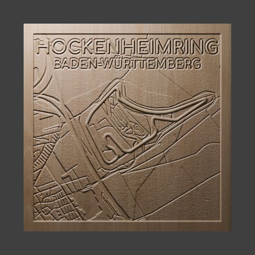 Hockenheimring Formula 1 Circuit 3D Relief Wall Art STL Model for CNC & 3D Printing
