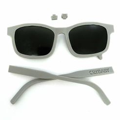 Parts2.jpg Crybaby Asymmetrical Sunglasses - a unique twist on a classic design, now available as a royalty-free STL file