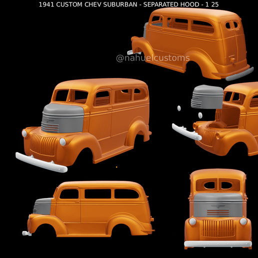 1941 CUSTOM CHEV SUBURBAN - SEPARATED HOOD - 1 25 3D model
