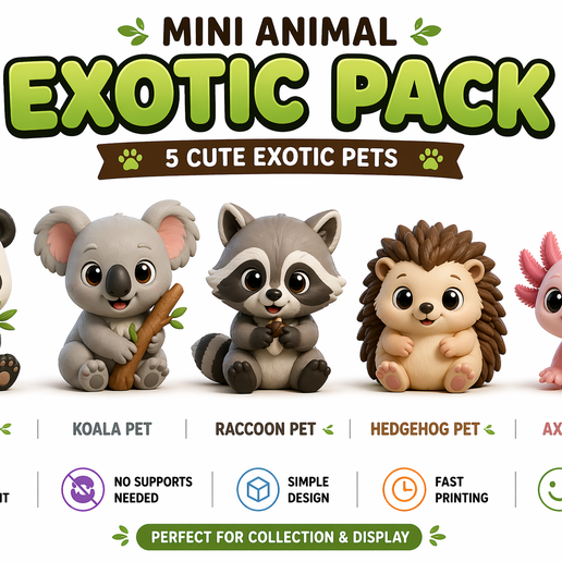zzzz.png Mini Pet – Raccoon Pet Cute Chibi Raccoon STL