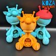 GIRAFFE-15.jpg Файл STL Солнечный милый Жираф с подсолнухами, розами и большим сердцем для печати на месте без опор・Шаблон для 3D-печати для загрузки