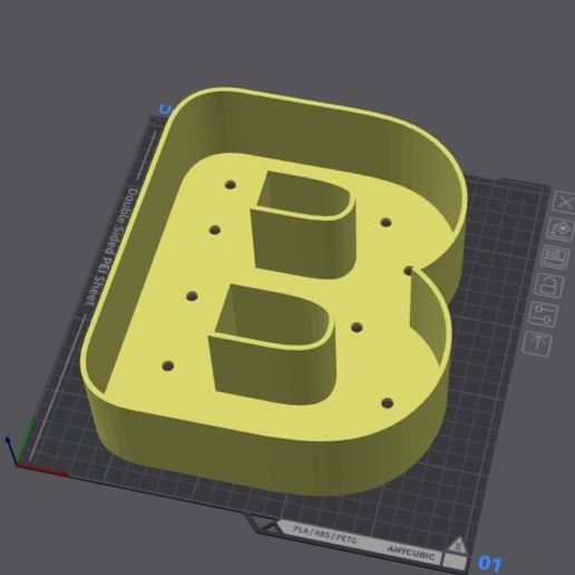 Letter pot B (2 sizes) - 3D model önizlemesi