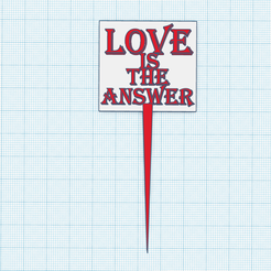love-is-the-answer-topper.png Download STL file Cake topper - Love is the Answer • Template to 3D print, Allexxe