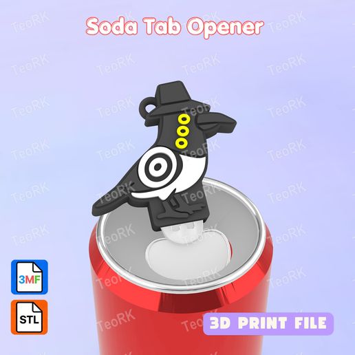 Soda Tab Opener SUSSIE - KPOP DEMON HUNTERS Keychain - STL 3MF pre-painted - Soda can Opener