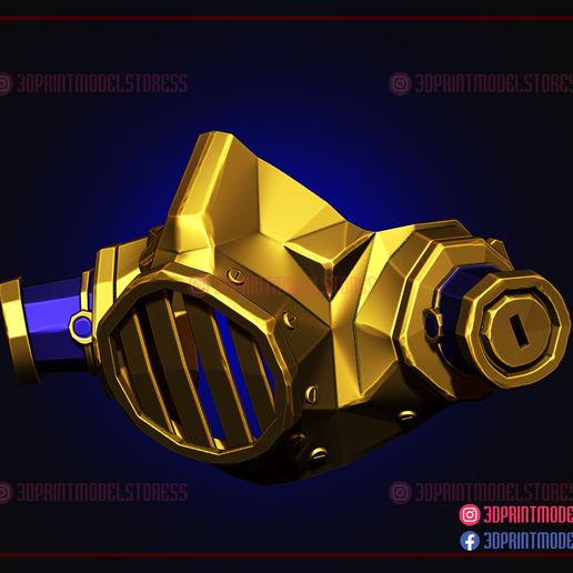 🚓 Enforcer Mask - League of Legends Arcane Cosplay Mask・ 3D File for ・Cults