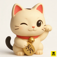 Render-1.4.png Lucky Neko Maneki - Cute Cat 3D Print Model