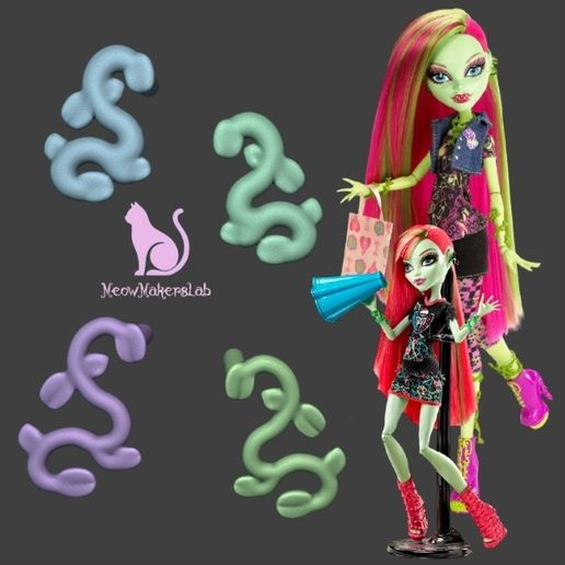 Venus Mcflytrap, Earrings, Monster High. - 3D model önizlemesi