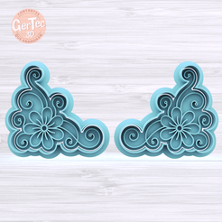 1.313.png Fichier STL CORNER FLOWER Cutter with Stamp / Cookie Cutter・Design pour imprimante 3D à télécharger