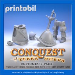 printobil_Conquest_Mono.jpg Fichier STL PLAYMOBIL CONQUEST - CONQUISTADOR - PLAYMOBIL PIÈCES COMPATIBLES POUR CUSTOMISEURS・Design pour imprimante 3D à télécharger