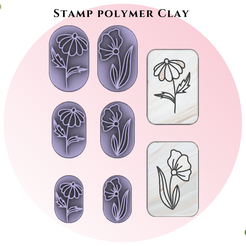 Stamp-Flowers.png Fichier 3D TIMBRE EN PÂTE POLYMÈRE /EULITEC.COM/CC/COPYRIGHTED LICENSE・Design pour impression 3D à télécharger