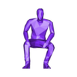 Man Seat.obj Low Poly Characters Style / Low Poly Personnages