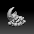 73.png Teddy Bear Ornament Sleeping on Cloud with Moon