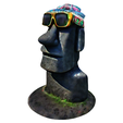 model-1.png Moai statue wearing sunglasses and a party hat NO.5