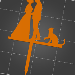 topper-gato.png STL file Cat wedding cake topper・3D printing template to download, Emi43