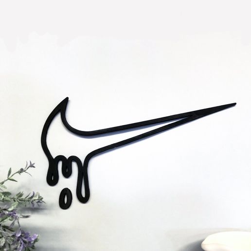 🫠 Melted Nike Swoosh logo・ STL File for 3D printing and CNC