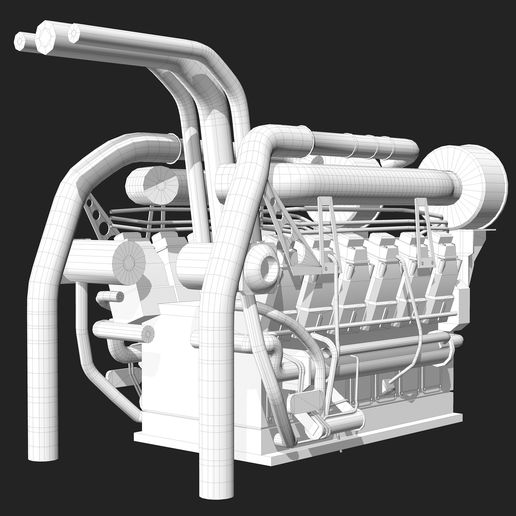 🚗 Engine・ 3D File for 3D printing and CNC machining - Laser cutting・Cults