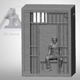 16.png Joker Prison Cell Batman Dark Knight Model Book Nook STL - Shelf Insert 3D Print Model