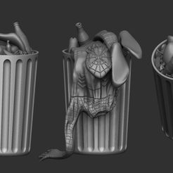 trash-suit.jpg STL file spiderman no more diorama prop marvel legends・3D printing design to download