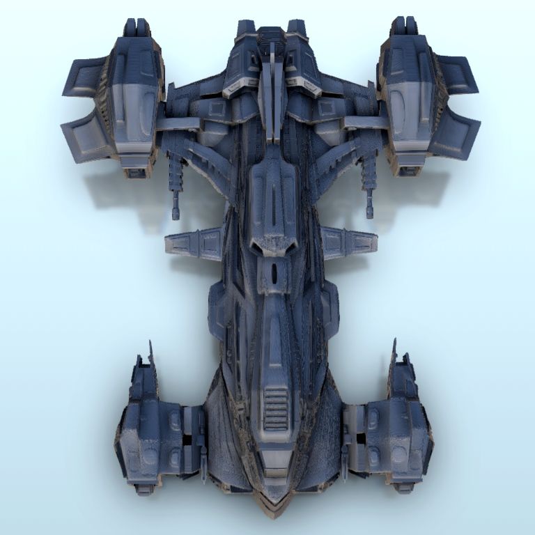 STL file Ichnae spaceship 8 - Battleship Vehicle SF Science-Fiction・3D ...
