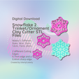 Cover-7.png Clay Cutter STL File Large Snowflake 2 Trinket/Ornament  - Home Decor Digital File Download- 5 sizes and 2 Cutter Versions, cookie cutter
