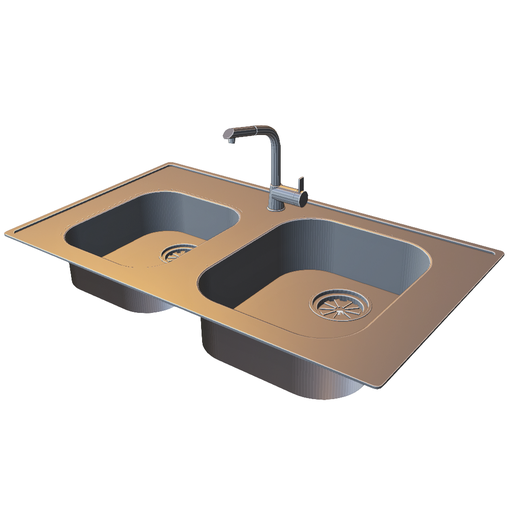 Modern Double Bowl Kitchen Sink with Faucet