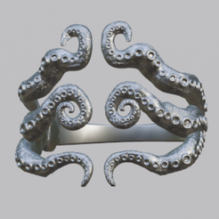 octo1.PNG Free STL file Octopus Bangle / Ring・3D printer design to download