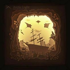 MurcK.jpg STL file lightbox sunken ship lamp・3D printer model to download