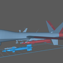 RQ9-1.png Archivo STL gratis MQ-9 REAPER 28MM (cutted)・Modelo imprimible en 3D para descargar