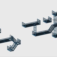 zusammenbau-01.jpg Complete fire escape set, cool design wall shelves to print yourself