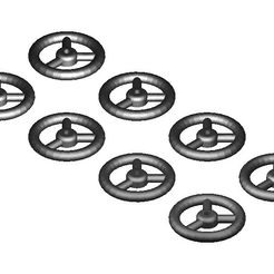 Handrad-7-mm.jpg Set of handwheels 7 mm diameter 1:43